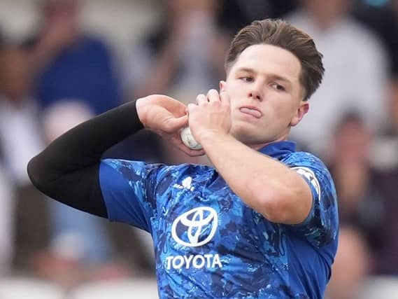 Sonny Baker bowling for England