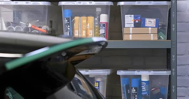 BiGDUG shelving and workbench combinations help make the most of every inch in a small shed or garage setup