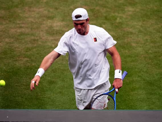 Jack Draper during his match against Marin Cilic as Wimbledon 2025