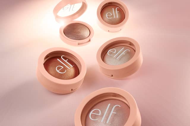 The e.l.f. Cosmetics Halo Glow Silky Powder Highlighter is available as part of a beauty duo.