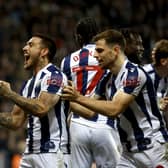 WEST BROMWICH, ENGLAND - APRIL 21: Danny Imray Junior of West Bromwich Albion celebrates with Jayson Molumby of West Bromwich Albion after scoring a goal to make it 3-0 during the Sky Bet Championship match between West Bromwich Albion and Watford at The Hawthorns on April 21, 2026 in West Bromwich, United Kingdom. (Photo by Adam Fradgley/West Bromwich Albion FC via Getty Images)