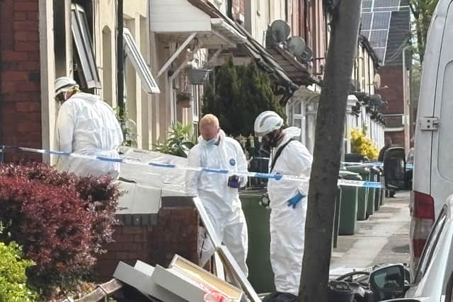   The scene at a house in Wolverhampton after two young children died in a fire  
