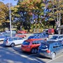 The car park at the Groe in Builth Wells