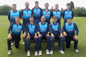 The Shropshire team ahead of their opening National Counties match of the season against Cumbria. Back, from left: Matt Simmonds, Roman Walker, Clark Haddrell, Ben Roberts, Joe Johnson, Theo Wylie. Front: Harry Chandler, Andre Bradford, Tom Fell (captain), Ben Lees, Joe Stanley.