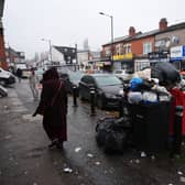 Piles of rubbish in Sparkhill, Birmingham
