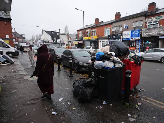 Piles of rubbish in Sparkhill, Birmingham