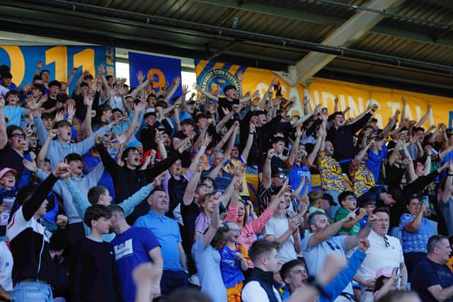 Shrewsbury Town supporters during their final home game of this season