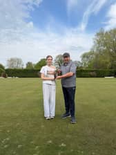 Tilstock finalists in the Newbie Knockout at Hodnet – Emily Webb and winner Nigel Nicholas