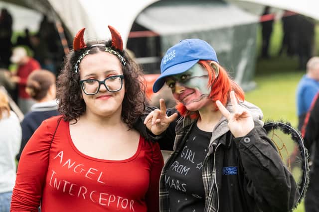 An Angel Interceptor and Girl from Mars ready for Ash's performance. Picture: Ian Knight / Z70 Photography