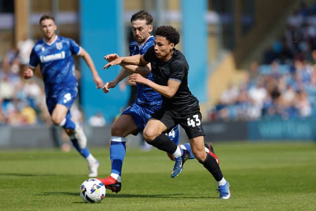 Will Gray in action for Shrewsbury Town