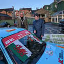 Llandrindod Wells Mayor Councillor Steve Deeks-D’Silva and the Mayor’s Cadet Sgt Ellis Yeo at the Severn Valley Stages Rally.