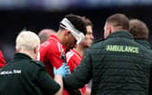 Morgan Gibbs-White of Nottingham Forest receives medical treatment following a clash with Robert Sanchez of Chelsea (not pictured) during the Premier League match between Chelsea and Nottingham Forest at Stamford Bridge on May 04, 2026 in London, England. (Photo by Justin Setterfield/Getty Images)