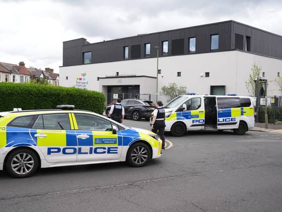 Police outside Finchley Reform Synagogue