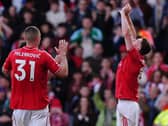 Nottingham Forest’s Elliot Anderson (right) celebrates scoring a crucial equaliser