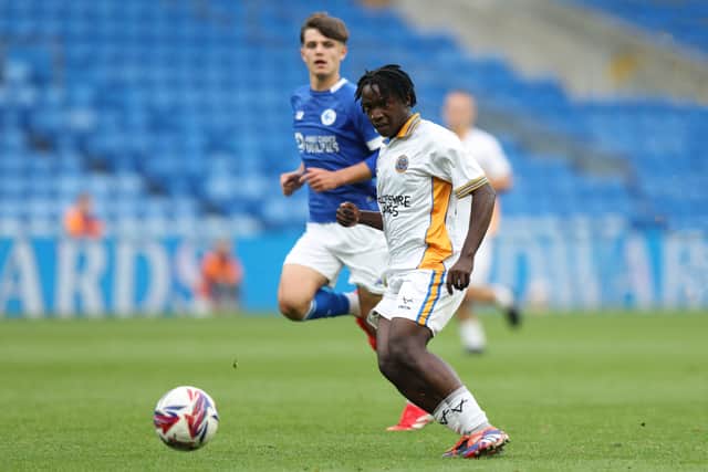 Simba Nyamwanza in action for Shrewsbury Town