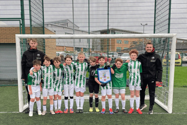 Greenfields Primary School's football team after reaching the national finals