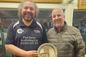 Another one for the collection – Callum Wraight receives the Adderley Open trophy from Iain Wilson, owner of competition sponsors Geargrid  VI Distribution, SHW Events Ltd