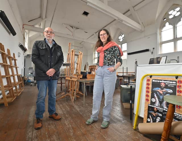 Trustee Ian Fleming and studio manager Jancis Vaughan