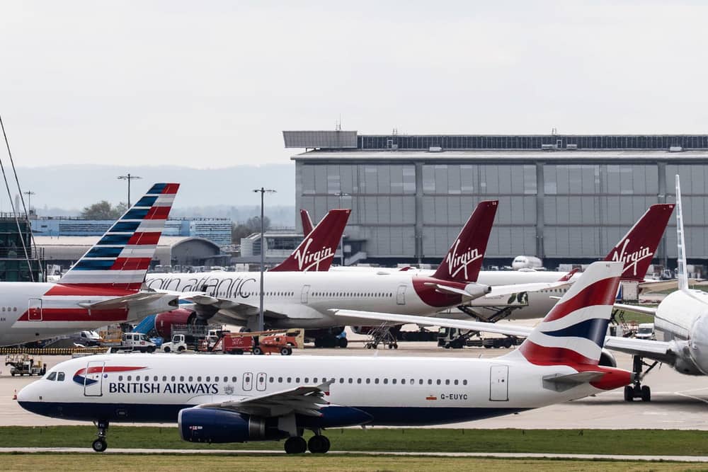Planes at Heathrow airport