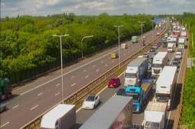 Traffic remains on the M6 after a man was spotted walking on the carriagway in Walsall