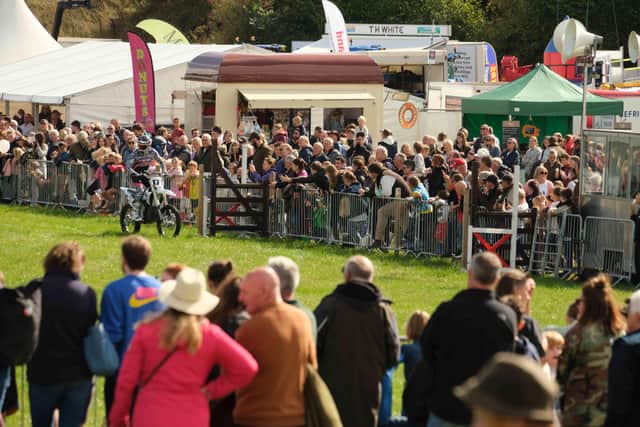 Crowds watching one of the main attractions at last year’s Kington Show.