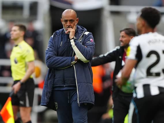 West Ham manager Nuno Espirito Santo reacts on the touchline at St James' Park