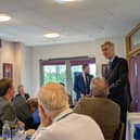 Jacob Rees-Mogg speaking at a North Shropshire Conservative Association fundraiser at Theatre Severn, Shrewsbury