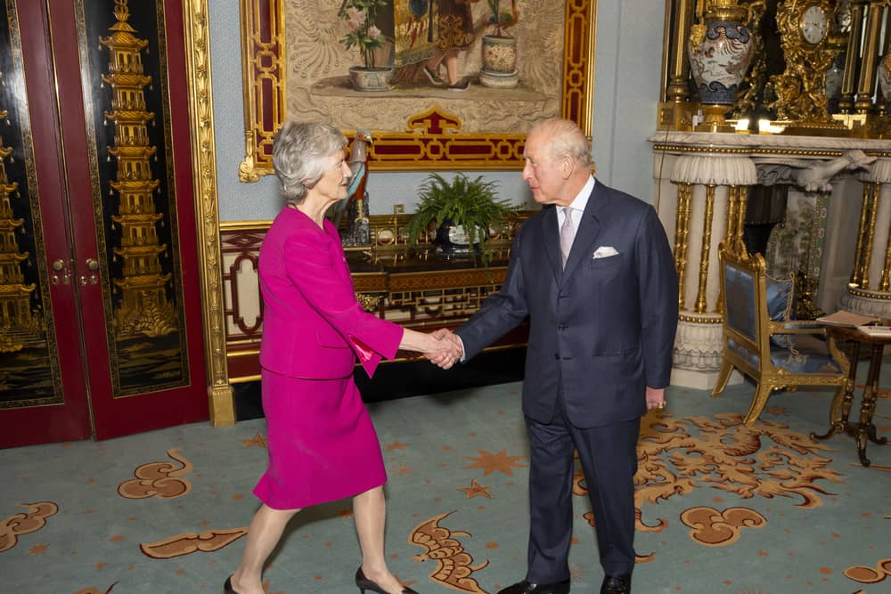 Irish President Catherine Connolly during an audience with the King