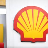 General view of a Shell sign at a petrol station