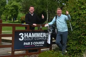Three Hammers Golf Complex near Wolverhampton, where golf star: Aaron Rai, played a lot of his golf. Staff members and friends of his are on some pics. In Blue is Club Pro: Rob Bluck and in the black top is: Nick Forbes (Group Opperations Director)