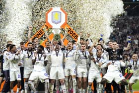 John McGinn lifts the Europa League trophy