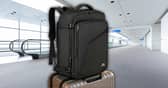 The MATEIN travel backpack includes expandable storage and multiple compartments designed for cabin travel.