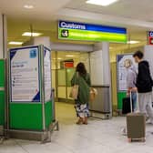 Arrivals at the customs area of Gatwick Airport