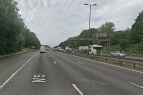 M5 Junction 1, near to where crash took place