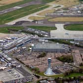 An aerial view of Edinburgh Airport