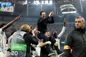 Emi Martinez with Unai Emery