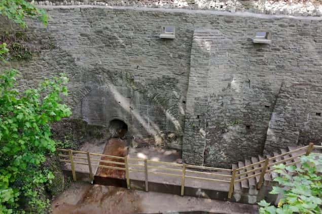 The completed repair work at Bronygarth Bridge