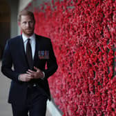 The Duke of Sussex views the Wall of Remembrance at the Australian War Memorial in Campbell