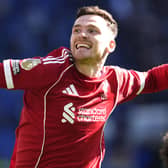 Liverpool’s Andy Robertson celebrates