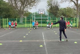Learning skills at a Presteigne cluster school football festival