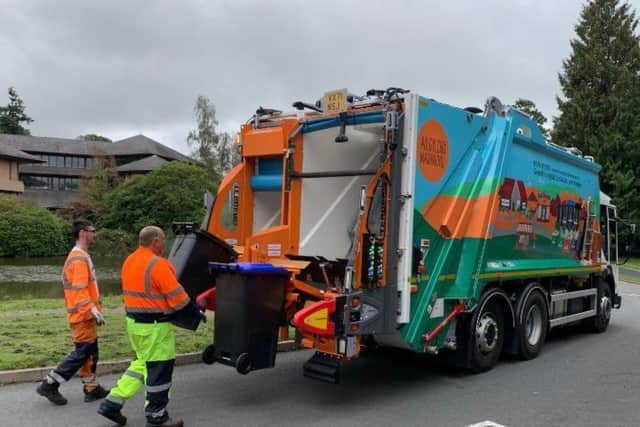 Powys council bin lorry.