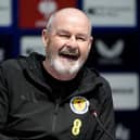 Steve Clarke laughs in a Scotland press conference