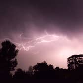 Lightning in a dark sky