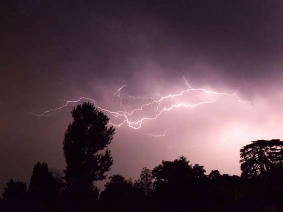 Lightning in a dark sky
