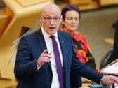 John Swinney speaks during First Minister's Questions