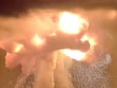 The rocket explodes
