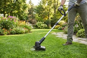 The cordless grass trimmer is designed for edging lawns and tackling overgrown garden areas.