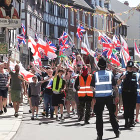 Protestors marching down Mardol earlier this year.
