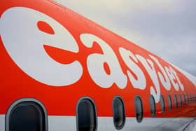 An easyJet aeroplane at Gatwick Airport in West Sussex