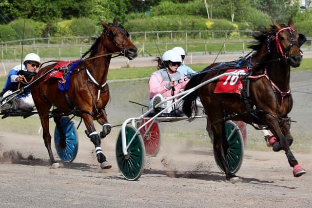 Wye Doon on his way to winning the Grade B final, piloted by Maddy Davies